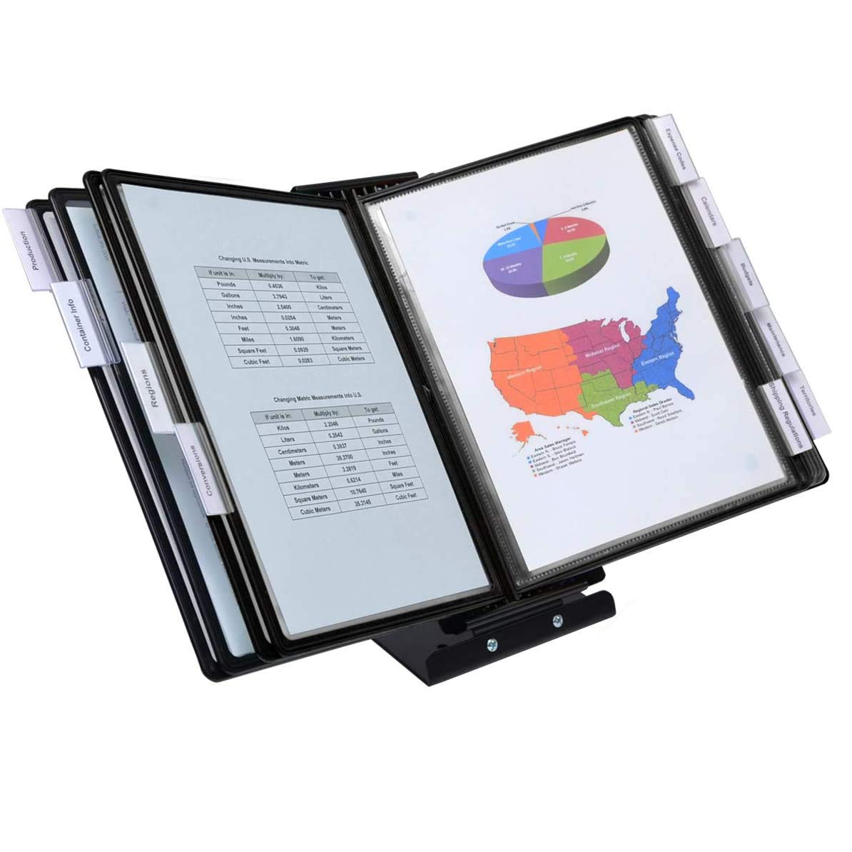 Ultimate Office SwitchFile Reference Organizer Displays Both Landscape or Portrait Documents, Desk or Wall Mount, Featuring, 10 EZ-Load Pockets to