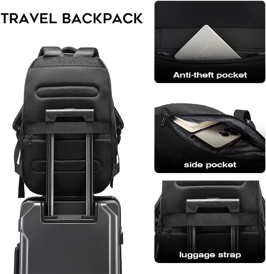 Travel laptop Smart Backpack for men women ,Business waterproof Backpack with USB charge Port,Anti Theft Travel Laptop Backpack Fits 15.6 Inch Notebook - Image 5