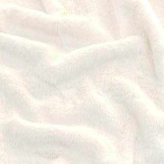 MYmama フェイクファー生地 ラビット 無地 カット済 ポリエステル100% 布 ファブリック 手芸用品 (【小:70×50cm】オフホワイト)