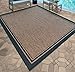 Gertmenian Indoor Outdoor Classic Flatweave Area Rug, Stain & UV Resistant Carpet, Deck, Patio, Poolside & Mudroom, 8x10 Ft Large, Border, Black Tan, 21515
