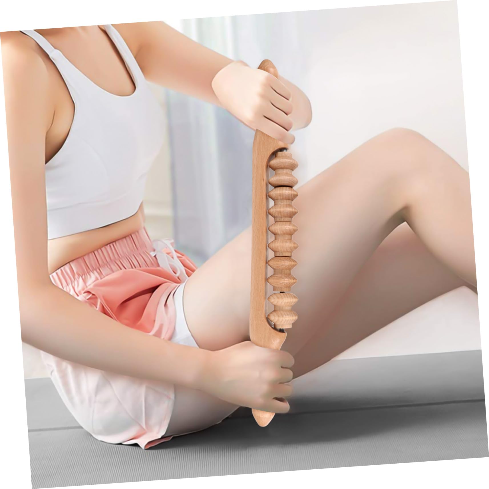 Holz Massageroller 43cm Manuell Muskelroller Für Ganzkörpermassage Fördert Durchblutung Leichtes Massagegerät Für Nacken Schulter Füße Wellness Entspannung