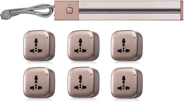 Power Track Socket, 60/80/100Cm Track, Left and Right Optional, Removable Universal Plug Adapter without Slotting,C-left-80cm