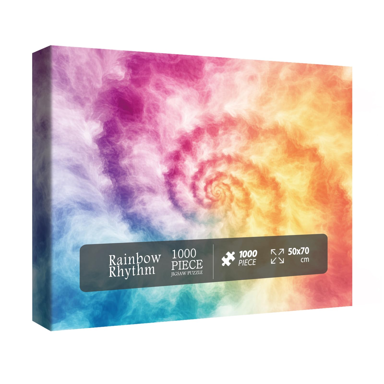 Colorful Rainbow Gradient Puzzles for Adults 1000 Pieces, Impossible Fun Vortex Art Jigsaw Puzzles, Challenging Beautiful Crazy Difficult Fantasy Puzzle