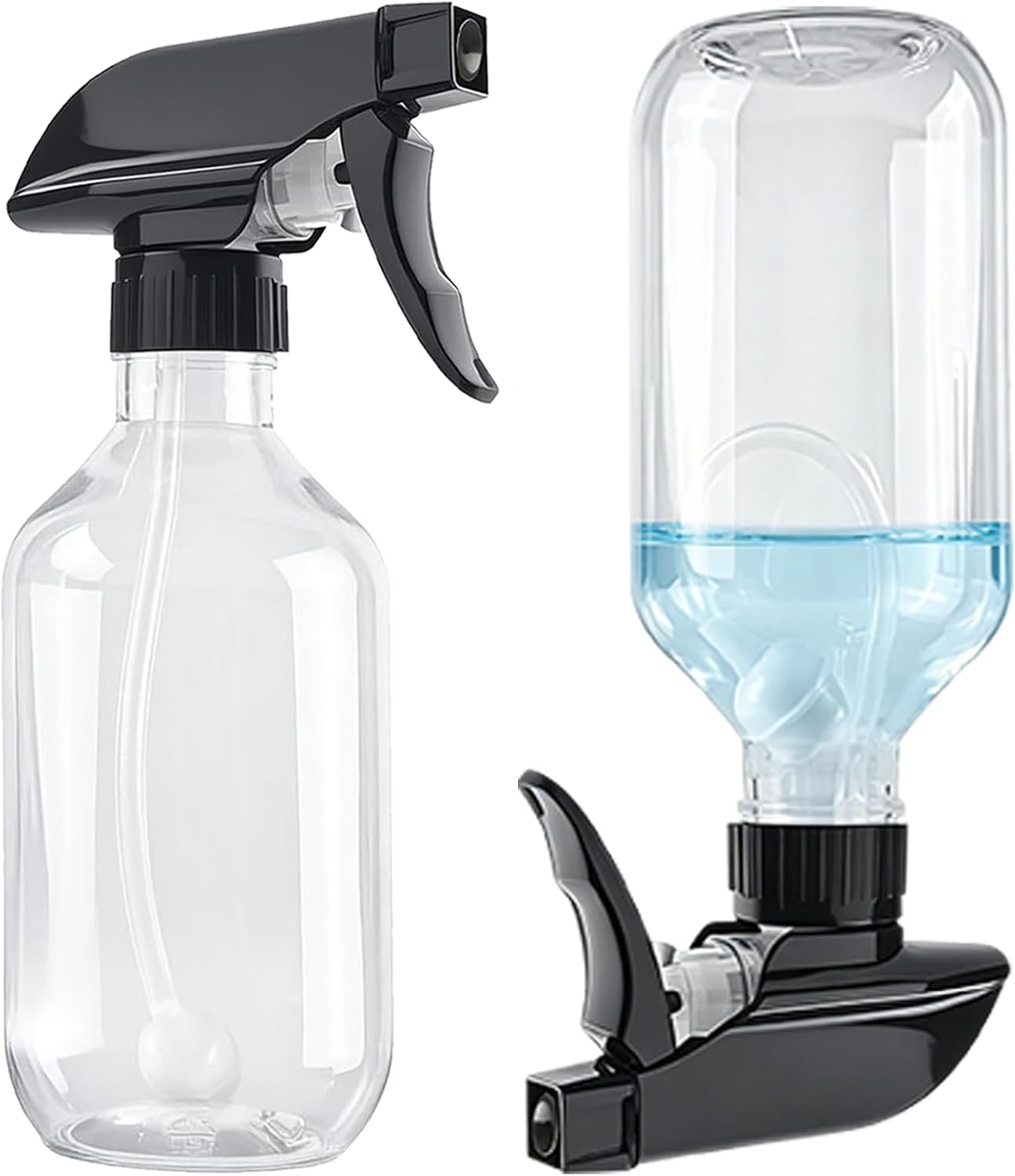 2 Pack 10 oz Empty Spray Bottles, 360° Any-Angle Spraying for Cleaning