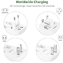 fizzytech Universal Travel Adapter with Dual USB Ports, All-in-One International Power Plug for UK, US, EU, AU, Worldwide Charger for 150+ Countries, Fast Charging Multi Plug (White) gallery image