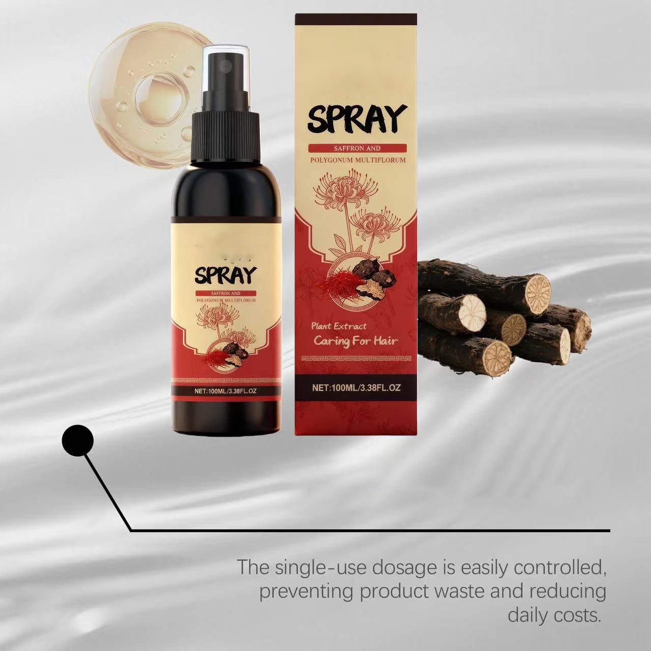 Szafranowy spray do rozjaśniania włosów, esencja ziołowa, spray do włosów, poprawia suchość i puszenie się, do wszystkich rodzajów włosów (4 szt.)