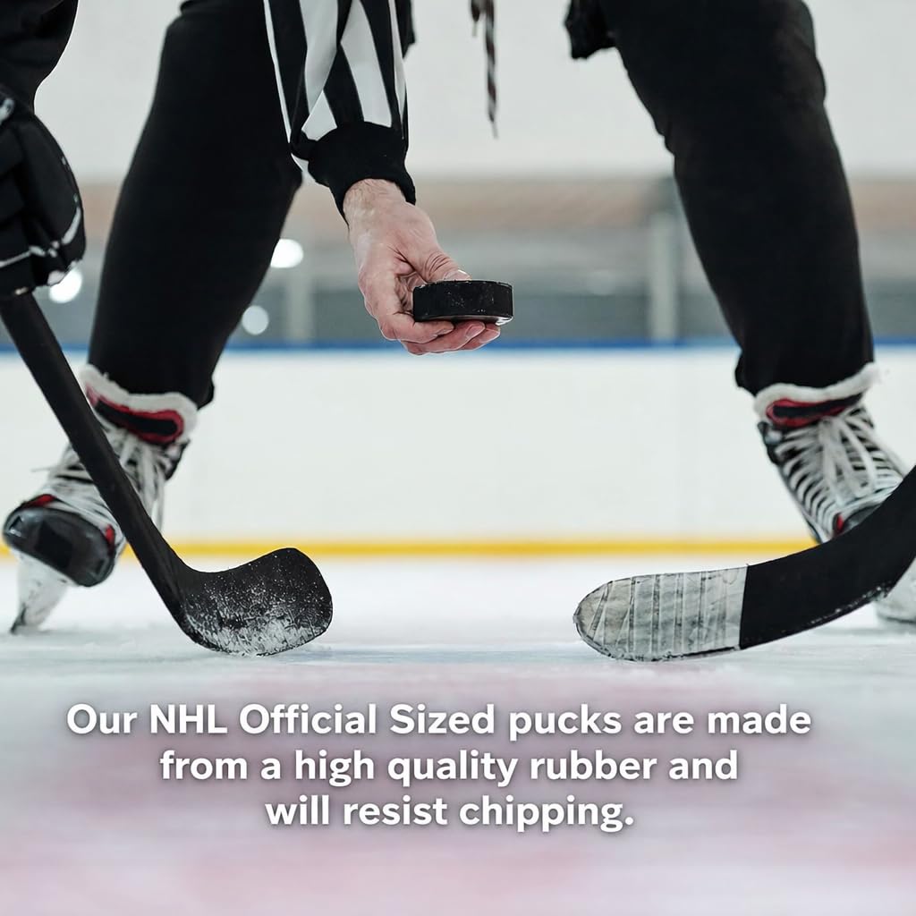 TronX Palets de hockey sur glace en vrac – Boîte de 100 palets de hockey – Règlement officiel 170,1 g Taille et poids standard pour jeu et entraînement