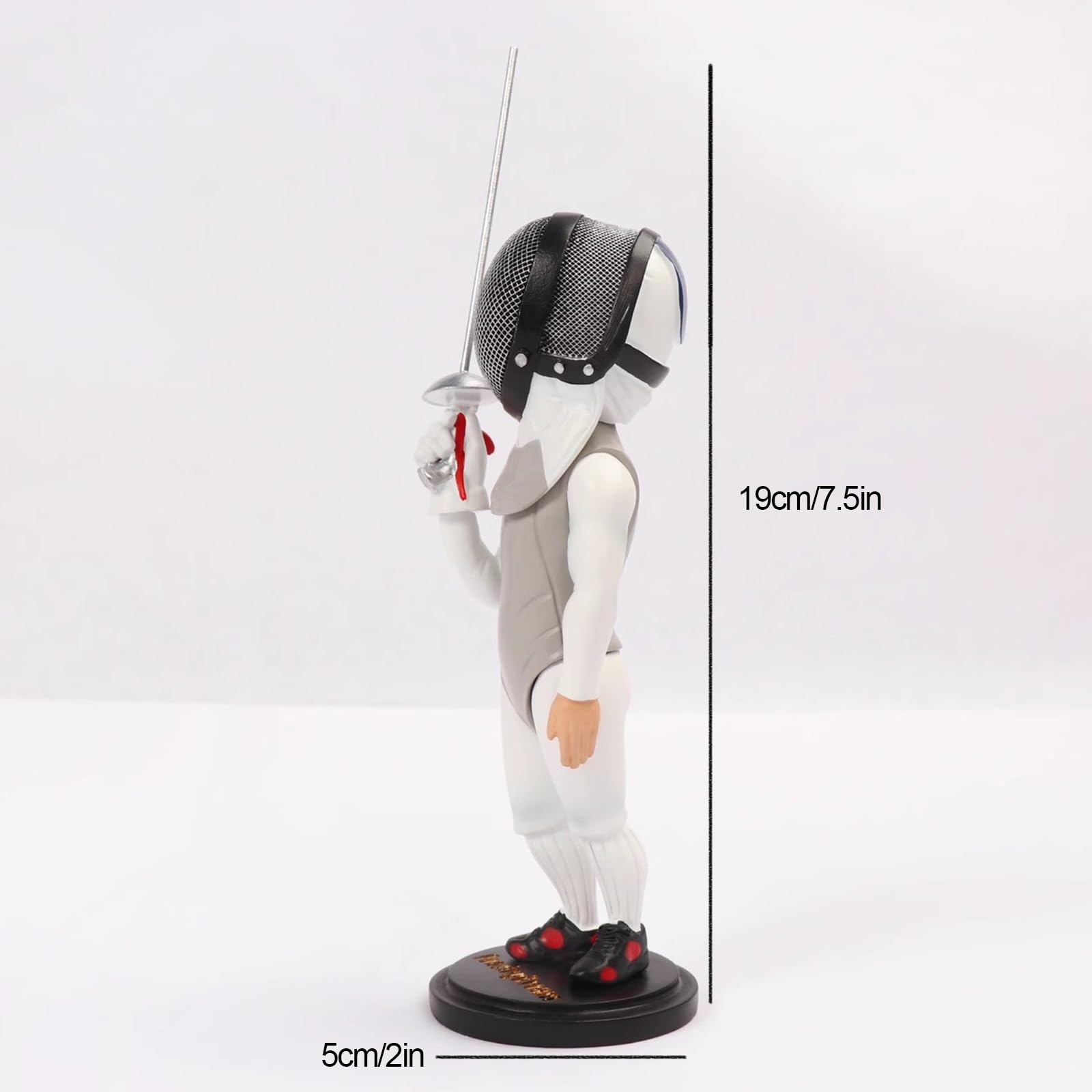 KXJPIZIYB Fencing Salute Pose Figurines Fencing Doll Models Sabre Foil and Epee Salute Models Birthday Gift Fencing Athlete Awards(Black)
