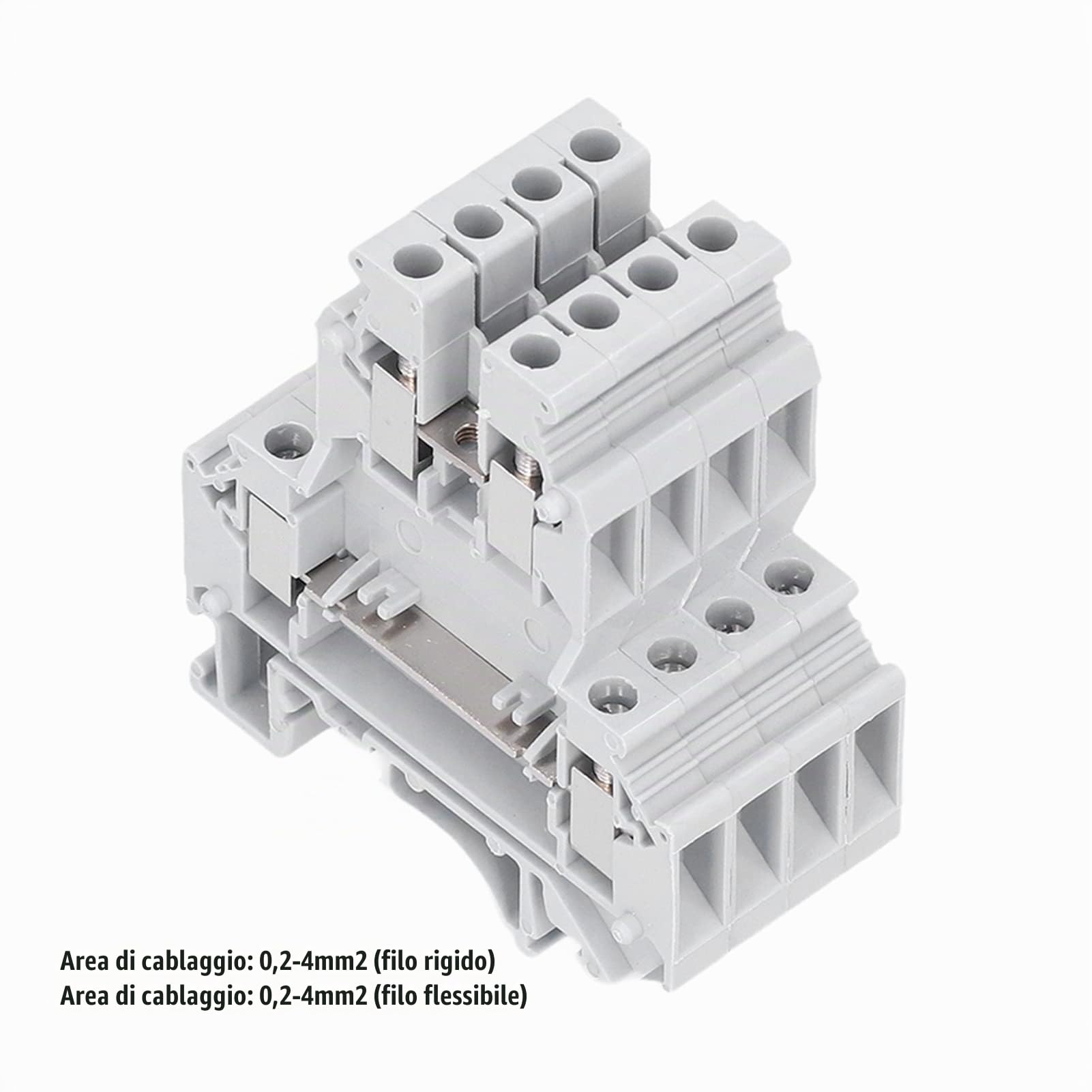 Morsettiera per guida, 100 pezzi 500 V 32 A Terminale per montaggio su guida DIN Morsettiera per cablaggio su guida in rame a doppia fila Blocco UKK-5
