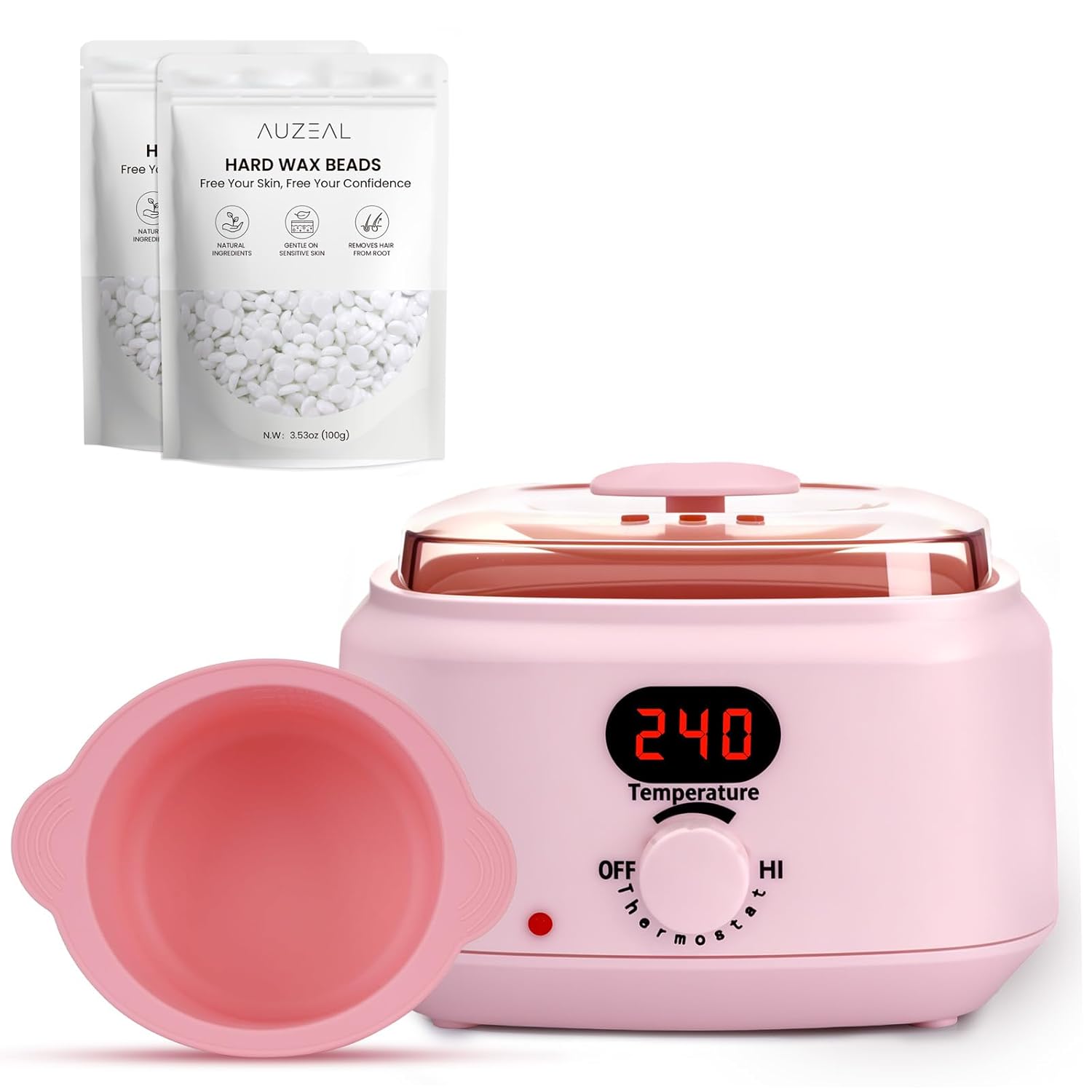 500ml Wax Kit & 200g Wax Beads Refill, Pink