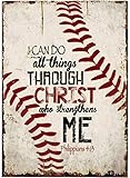Baseball Vintage Metal Signs, Tin Signs - Nostalgic Vintage Metal Wall Decor - Tin Sign Decorations For Boys Room - Poster For Boys Bedroom Sports Signs - 20x30cm