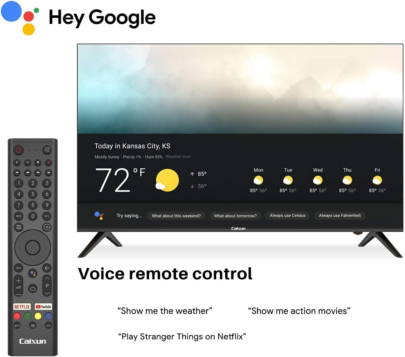 Caixun EC43S1UA TV dimensions