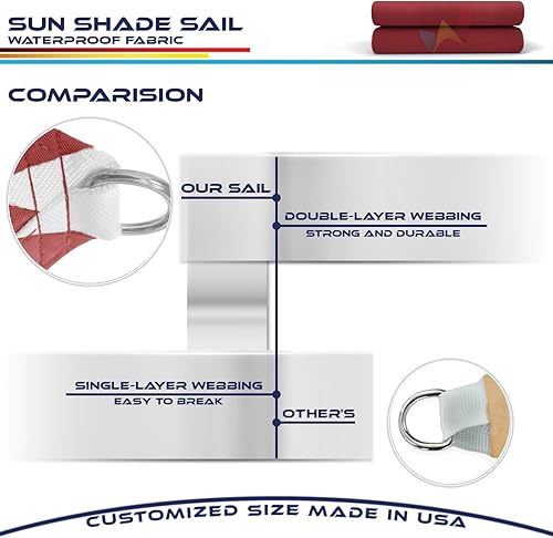 Miniatura 4 de Windscreen4less - Toldo de terileno impermeable con bloqueador UV, rectangular, 9.17 ozm, Rojo (Rust Red)