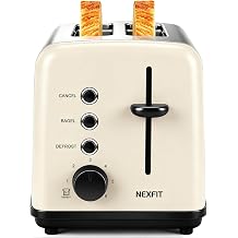 Toaster 2 Slice, Stainless Steel, 6 Shade Settings, 1.5" Extra Wide Slots