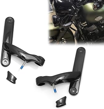 Auxiliary Spot Fog Turn Signal Light Bracket for Harley Touring Road King Street Glide Passing Light Frame Bracket 1994-2023 Black