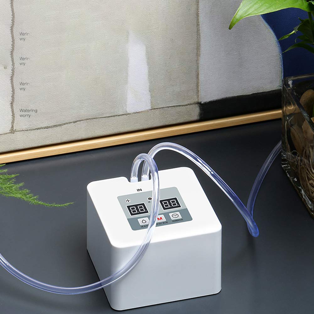 T&F DIY Automatisches Tropfbewässerungs-Set, Selbstbewässerungssystem mit 30 Tage elektronischem Wasser-Timer, 5 V USB-Aufladung für Zimmerpflanzen
