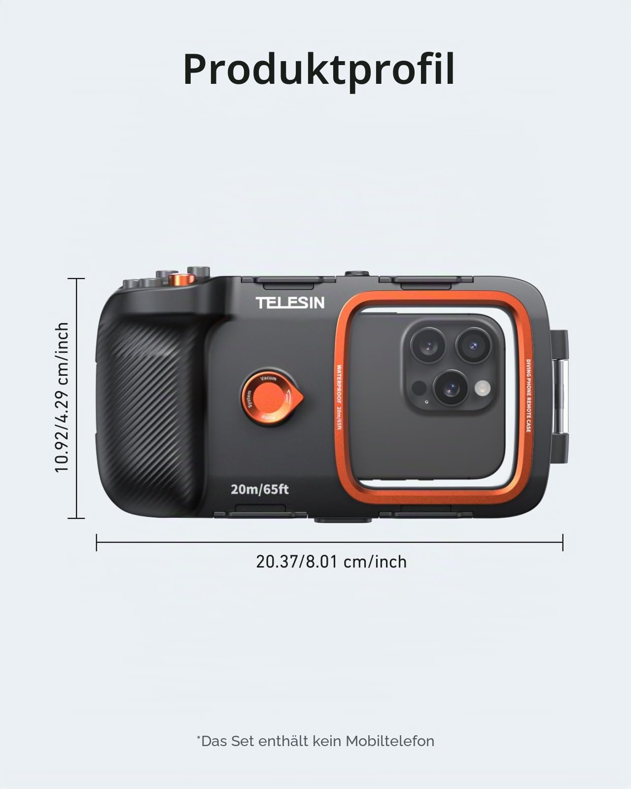 Unterwasser-Schutzhülle, wasserdicht, Tauchen, Schnorcheln, universal, Unterwasser-Foto- und Video-Tauchgehäuse, Griff für iPhone 16, 15, 14, 13, 12, 11 Pro Max/XS/X, Samsung Galaxy und weitere Handys