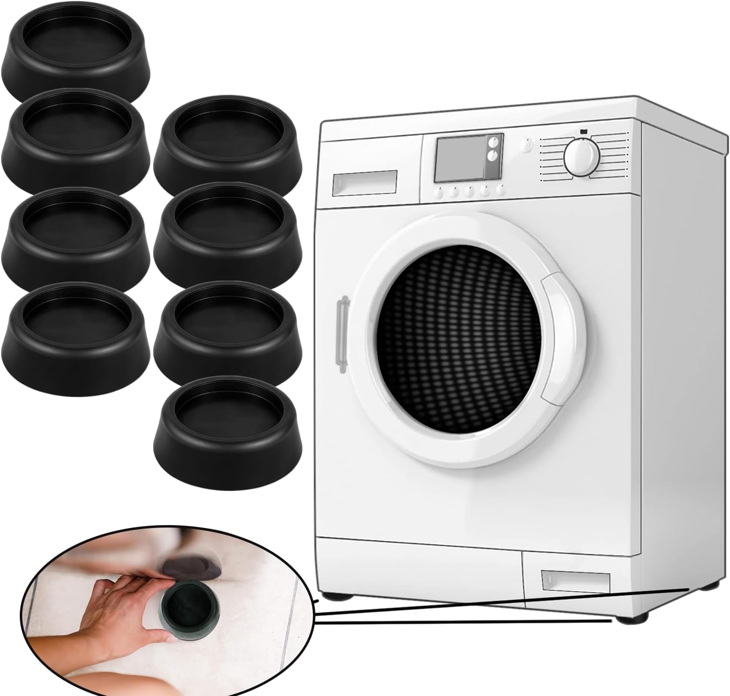Camoo jb6368 Washing Machine Rubber Feet Pads, Anti