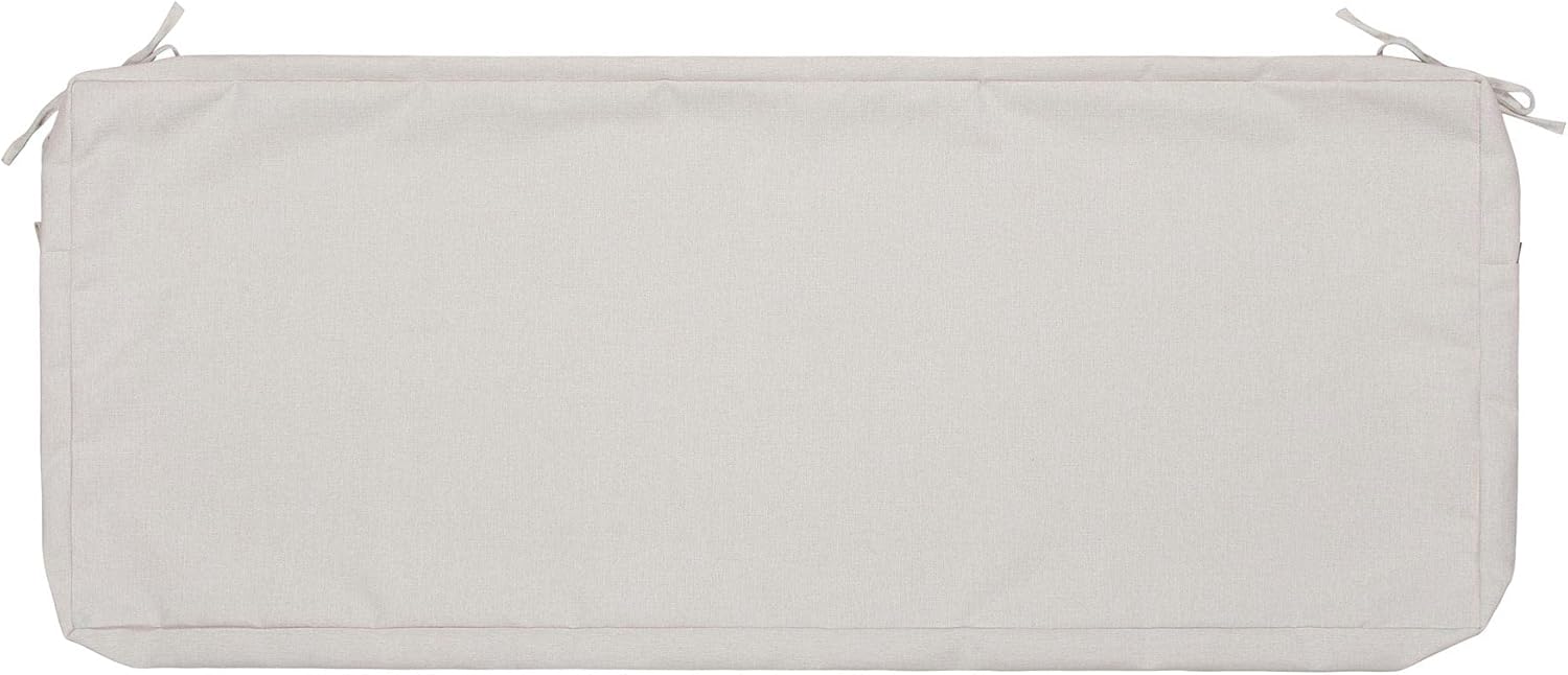 Magpie Fabrics Patio Bench Loveseat Cushion Covers (Replacement Cover only, No Insert!), Waterproof Fade Resistant Swing Cushion Slipcover with Ties(48x18x3 Inch, Creamy White)