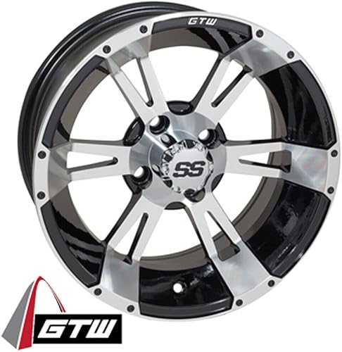 Rueda de carro de golf de aluminio de la chaqueta amarilla  Patrón de perno de 0.157x4.000in (se vende como unidad única)