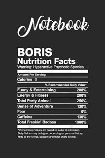 Notebook: Brady Nutrition Facts Name Funny Blank Notebook with for Student and Teacher Food Diet Nutrition with 120 Pages of 6in x 9in x 120 Pages Blank Paper Gift for Friendship Funny