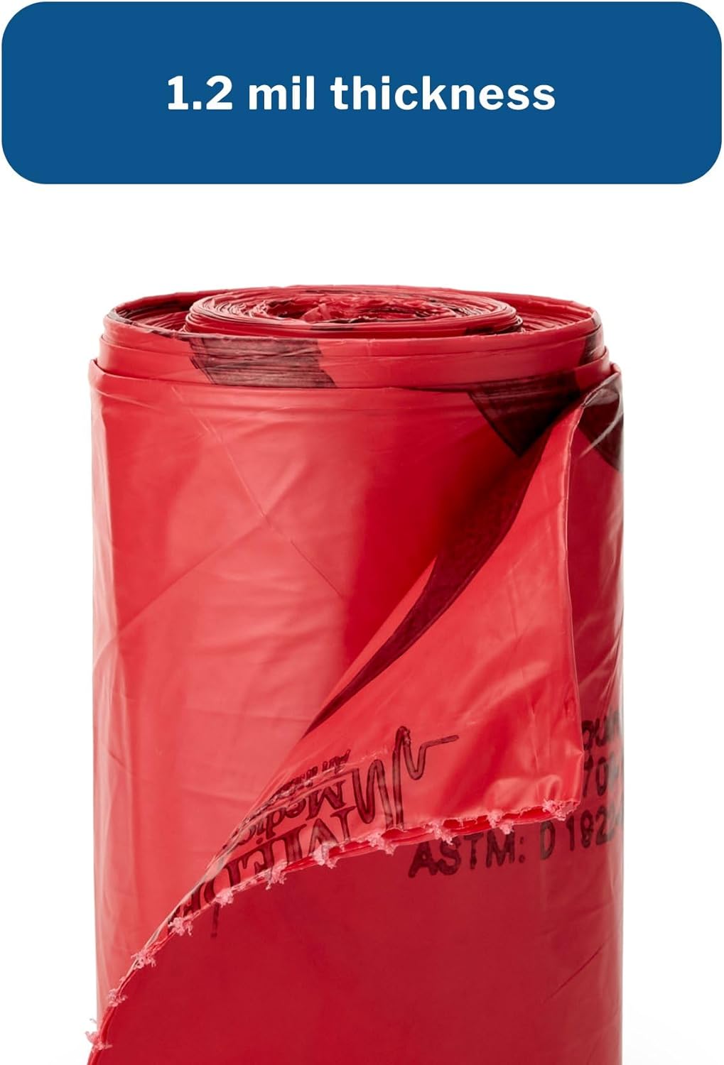 McKesson Infectious Waste Bags - Flat-Sealed Bottom, 1.2 mil - Red, 30 gal Capacity, 30 in x 36 in, 250 Count