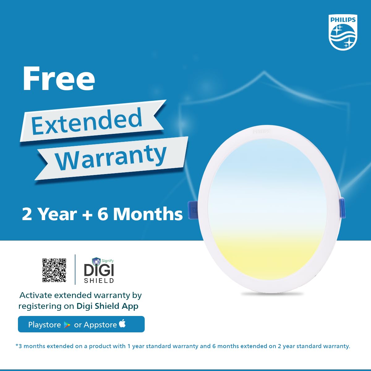 Philips 10W LED Ceiling Light - 3-in-1 Color Options -6
