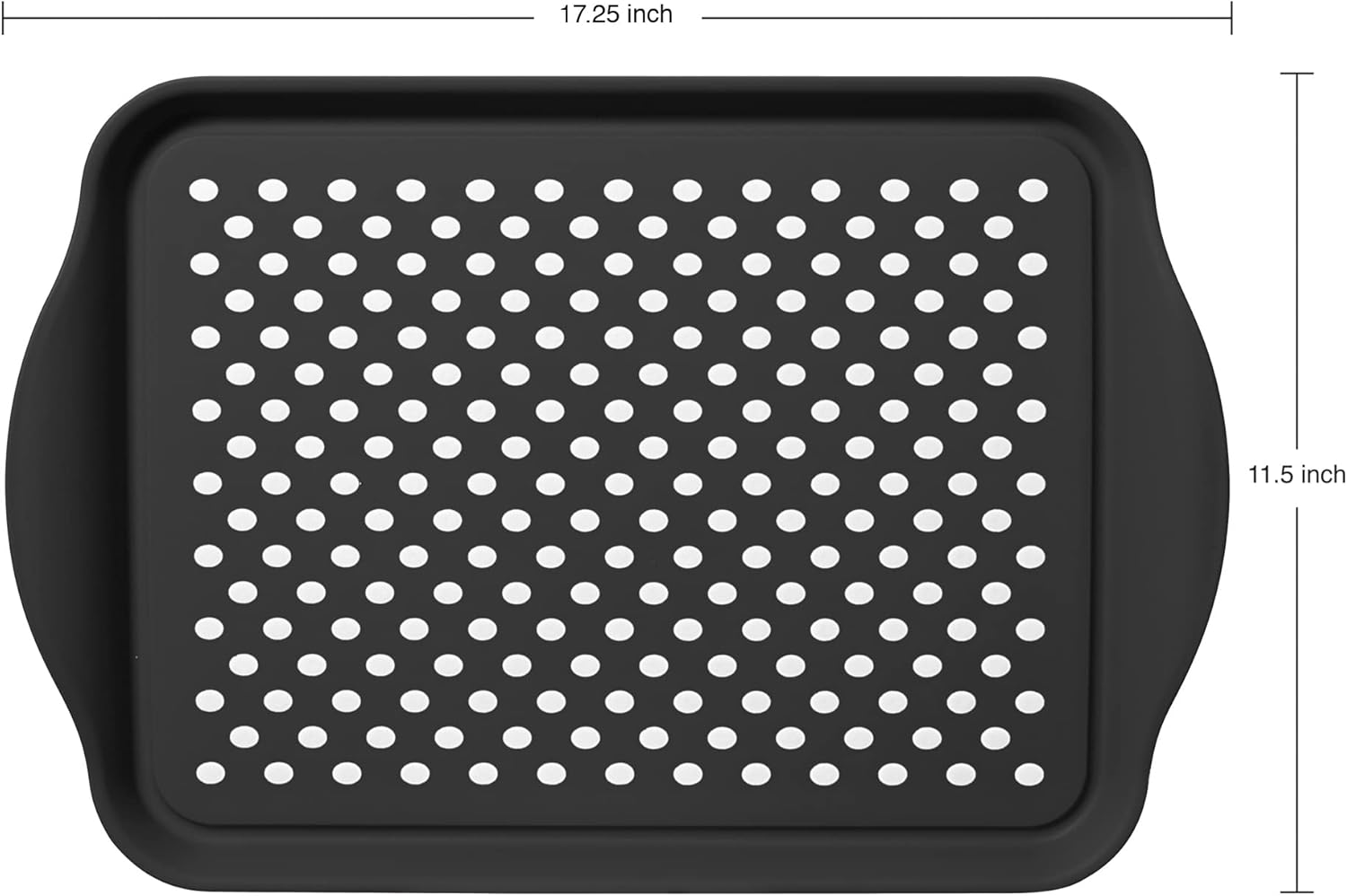 Oggi OGGI Anti Slip Serving Tray with Handles- Black Rectangle Tray - Ideal Tray for Eating, Breakfast Tray, Food Tray, Appetizer Tray, Serving, 17.5 x 11.5 (5504.3) : Everything Else