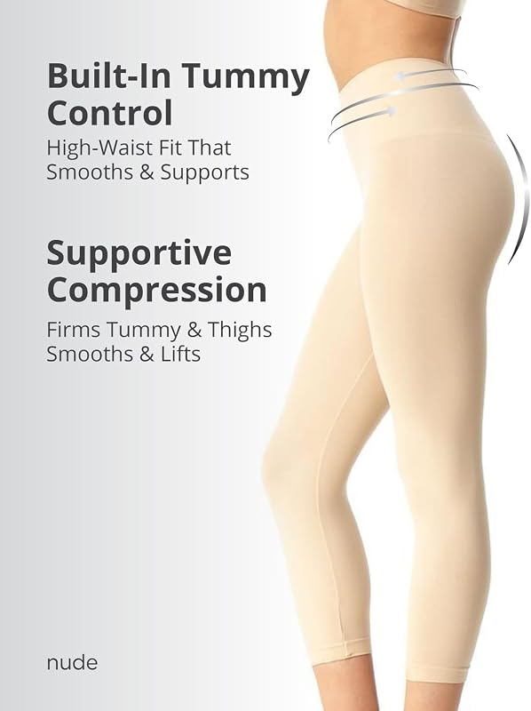 High Waisted Shapewear Leggings, Tummy Control Compression image 4