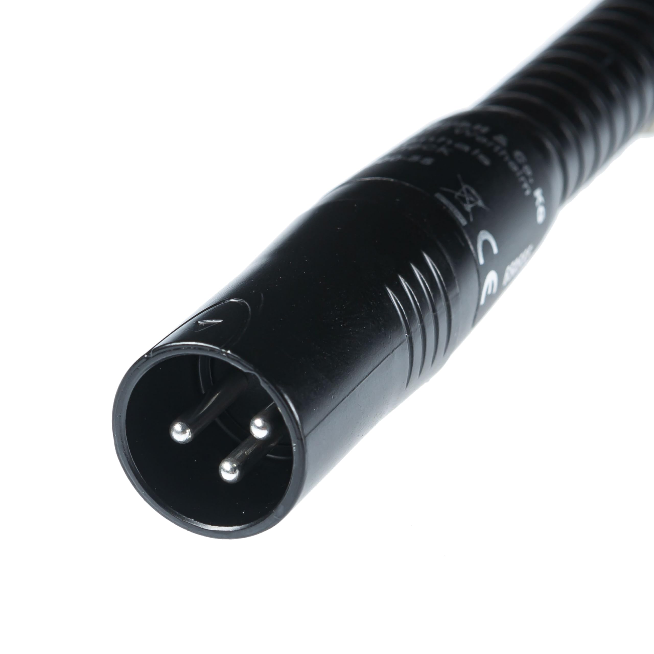 K&M 23035 Schwanenhals 350 mm mit verdrahteten XLR-Anschlüssen für Mikrofonstativ aus schwarzem Stahl