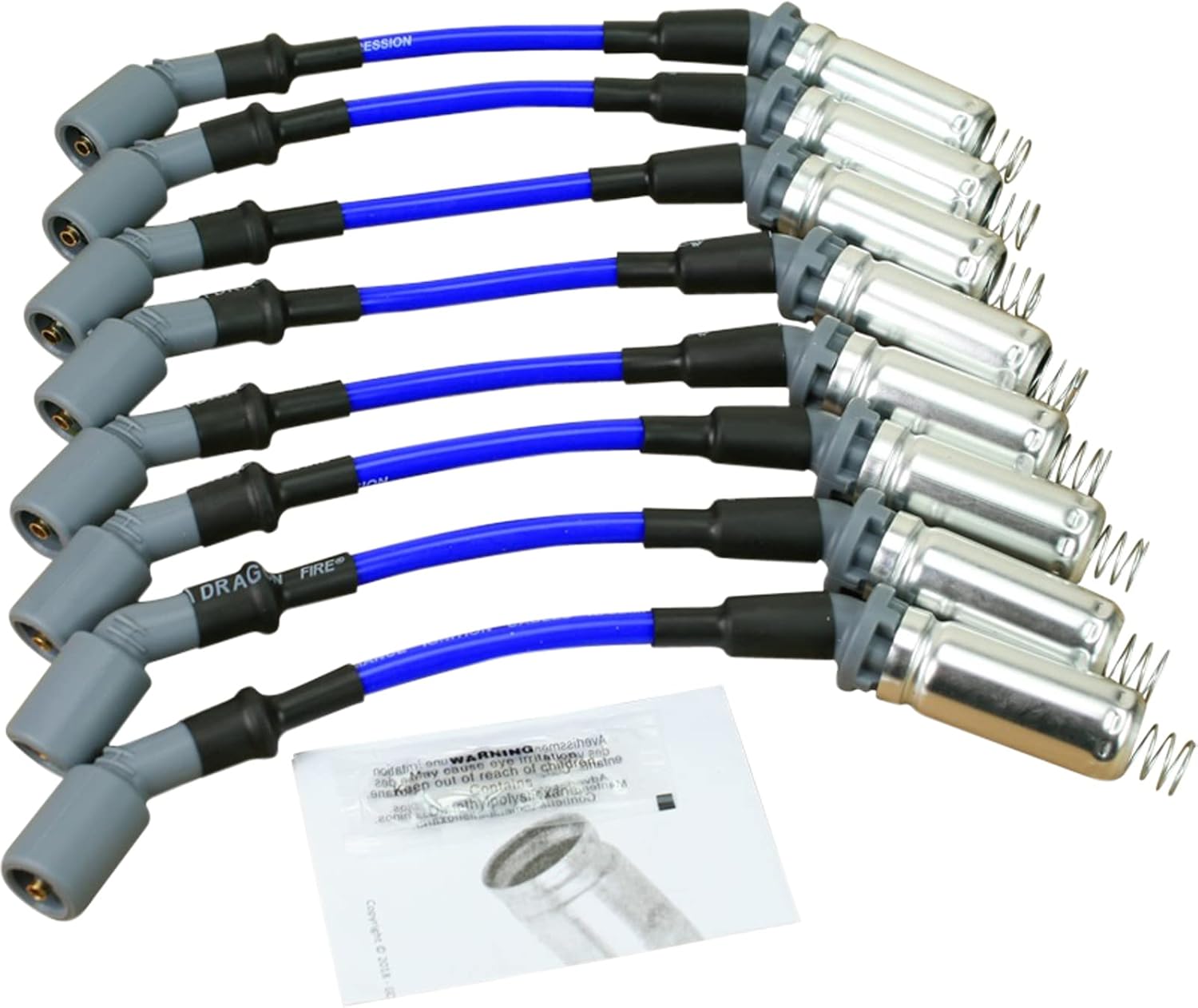 DRAGON FIRE PERFORMANCE Power Pack Set SQUARE Ignition Coils Iridium Spark Plugs 8.5mm Plug Wires Compatible With GEN V LT1 LT 2014-2021 Camaro Silverado Corvette Sierra Yukon CTS Oem Fit Kit-1304