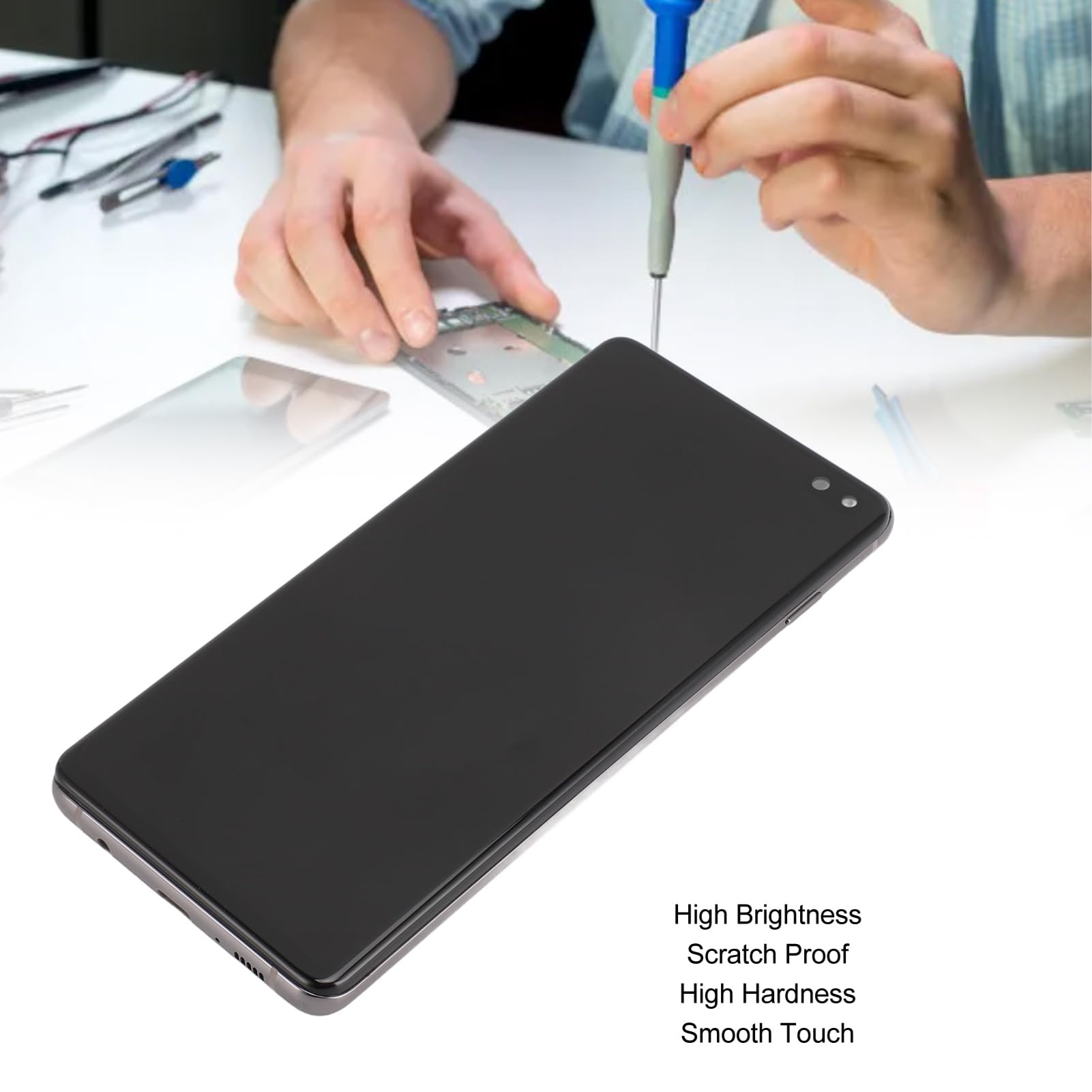 Naroote Gruppo Schermo LCD da 6,4 Pollici per Plus, Gruppo Display Digitalizzatore Touch TFT, Kit di Sostituzione dello Schermo con Strumenti di Riparazione, Ideale per la Riparazione del Telefono
