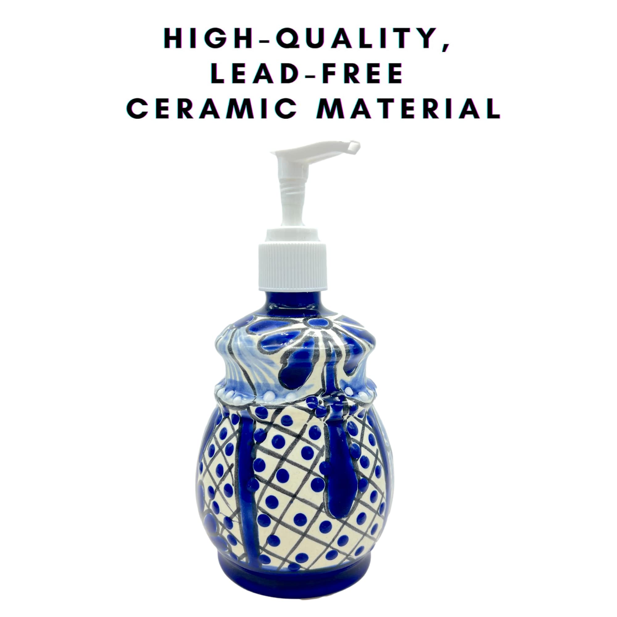 Amazon.com: Blue and White Talavera Ceramic Soap Dispenser Lotion