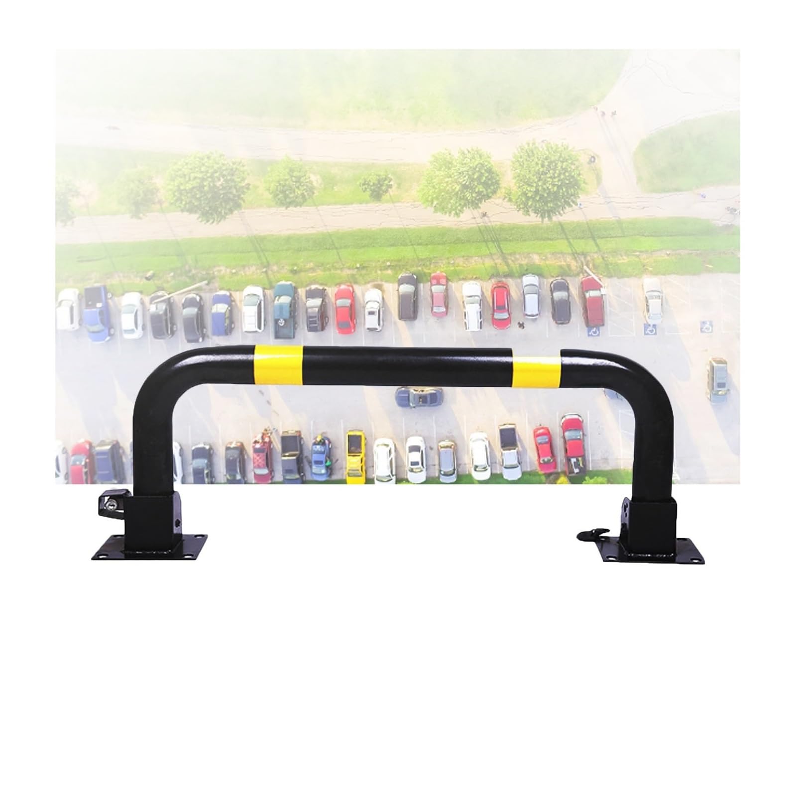 DUANHOZ U Shape Security Bollards, Parking Warning Posts With Lock, Easy Installation, For Hotels Warehouse Driveway Garage