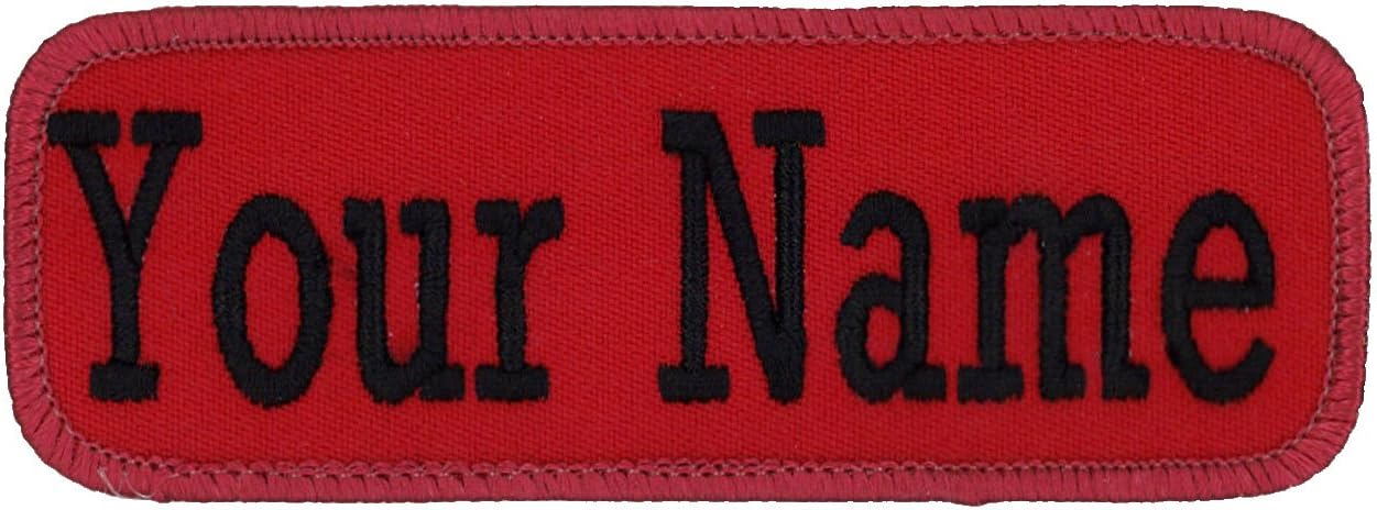 Amazon.com: Name Tag Personalized and Embroidered 4 Wide x 1.5 Tall Red ...