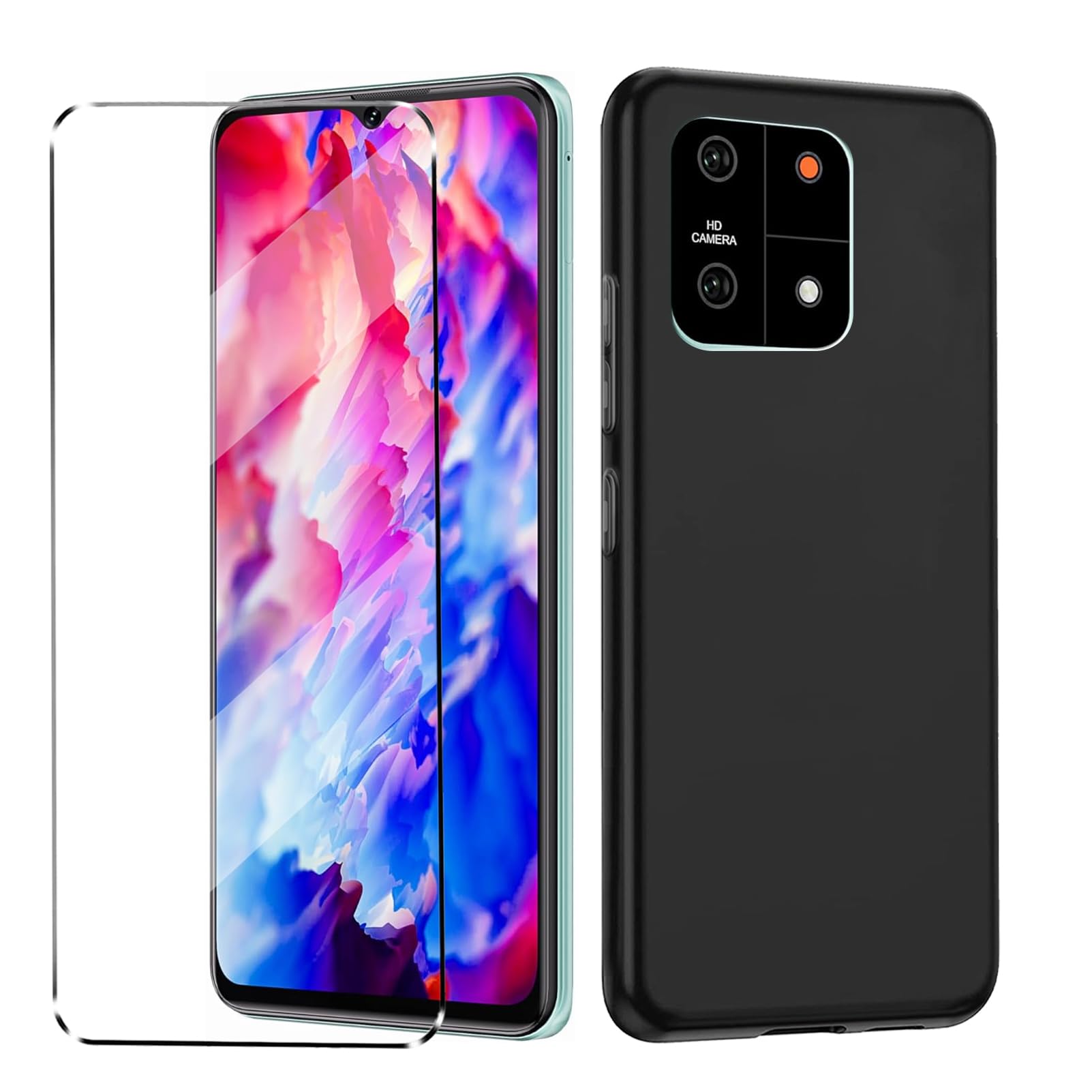 HuiYouMY 2-in-1 Case Compatible with CUBOT A1 Cover with 1 Pack Tempered Glass Screen Protector for CUBOT A1