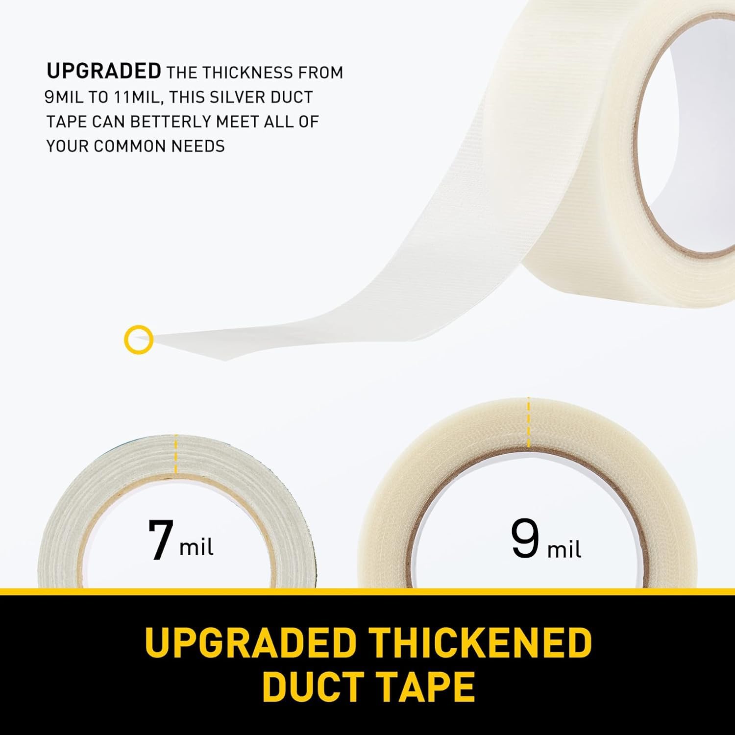 Lichamp - Nastro adesivo trasparente, resistente, impermeabile, confezione da 6, 2 x 25 m x 9 mil per rotolo, A206TP
