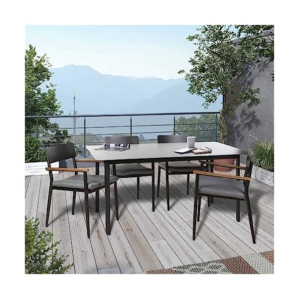 OUTLIV. Stapelsessel Lorenzo Aluminium & Eukalyptus, Anthrazit