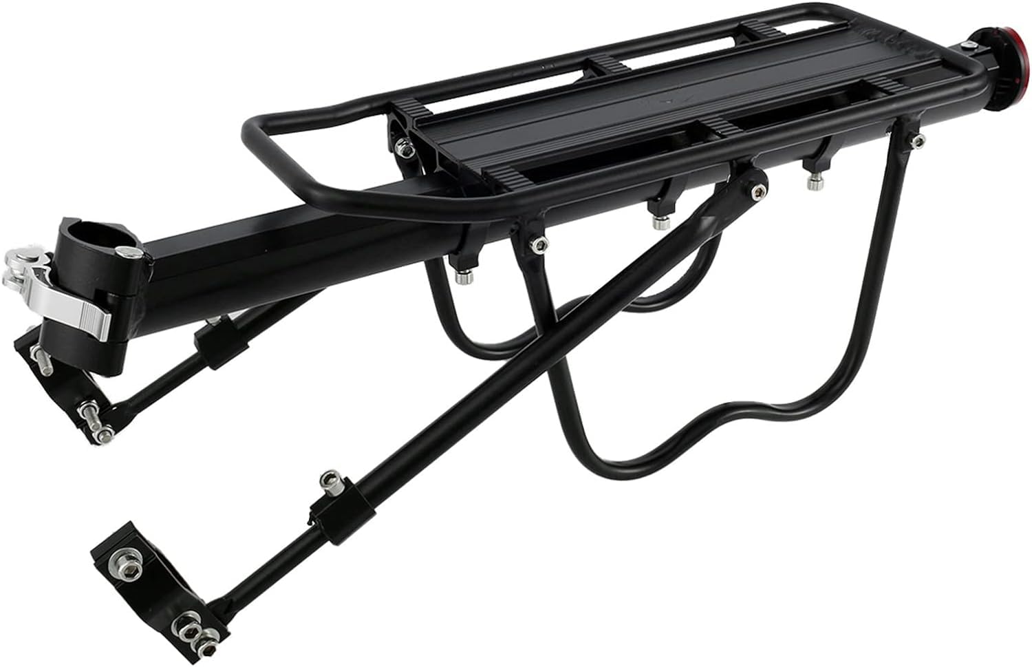 LIGHTER HOUSE Bicycle Luggage Rack Cargo Rear Rack Bicycle Bag Holder Adjustable Aluminum Alloy Bicycle Rack with Rear Reflector - 01 Pc Black