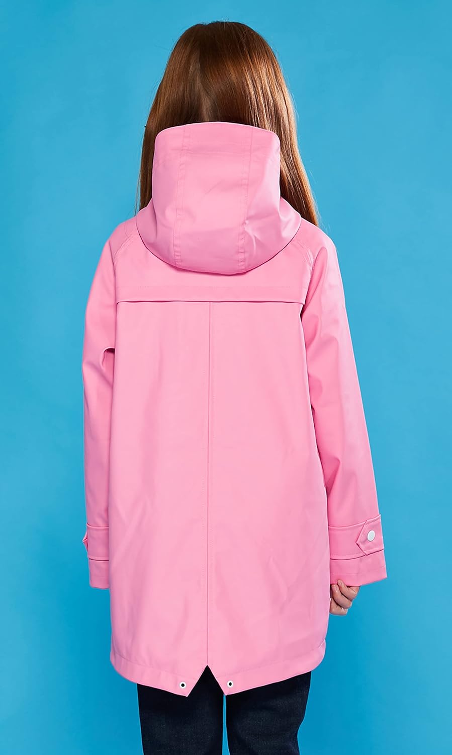 maoo garden Girls Boys Rain Jacket Lightweight Waterproof Raincoat Hooded Lined Long Windbreaker - Image 2