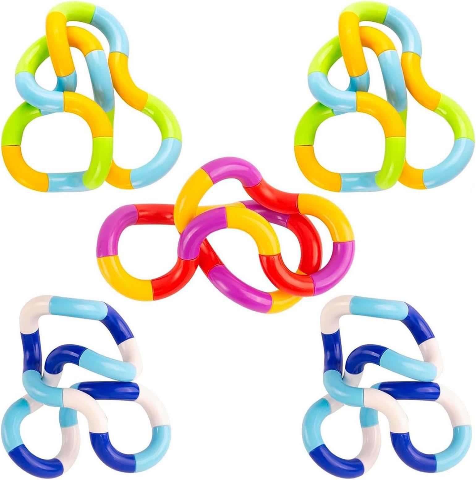 Fidget Toy, 5PCS Tangle Fidget Toys for Adhd, Stress Relief Sensory Fidget Toys, Silent Twisty Fidget Toys for Kids and Adults, NNS-001