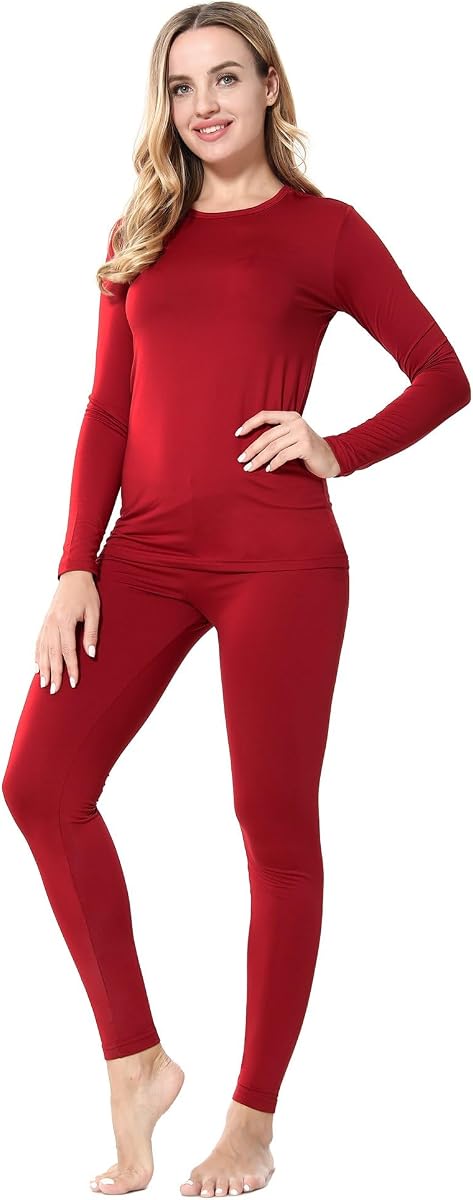 ViCherub Ropa interior térmica para mujer Conjunto térmico de capa base Long Johns | Top y leggings de manga larga con forro polar cálido, ropa de invierno para climas fríos, absorbe la humedad, retiene el calor, ultrasuave