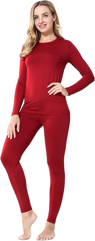 ViCherub Ropa interior térmica para mujer Conjunto térmico de capa base Long Johns | Top y leggings de manga larga con forro polar cálido, ropa de invierno para climas fríos, absorbe la humedad, retiene el calor, ultrasuave