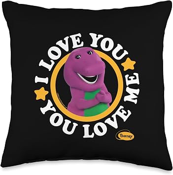 Barney - I Love You You Love Me Song Purple Dinosaur Throw Pillow