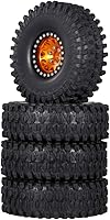 Vista 11 de GoolRC 4 neumáticos de goma RC Crawler de 1.9 pulgadas con borde de metal para 1/10 RC Rock Crawler Traxxas TRX-4 TRX-6 Axial Scx10 90046 RC4WD RC