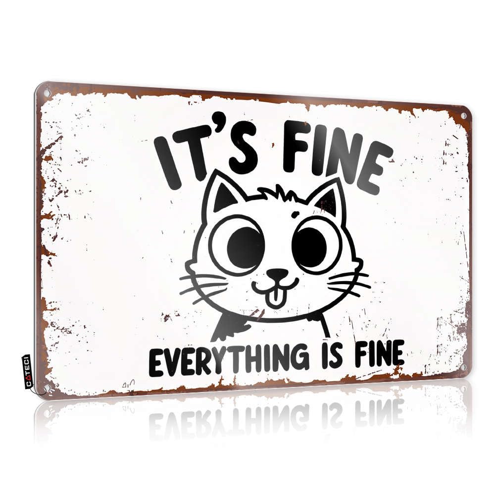 Signs For Garage It'S Fine Everything Is Fine Tin Sign Boys Bedroom Accessories Garage Tin Sign(30X40CM)