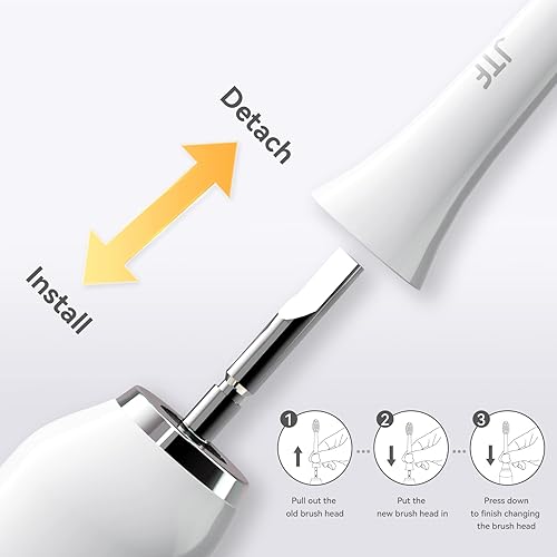 Miniatura 7 de JTF P200 - Cabezales de repuesto para cepillos de dientes sónicos, cabezales de cepillo estándar, paquete de 3, color blanco