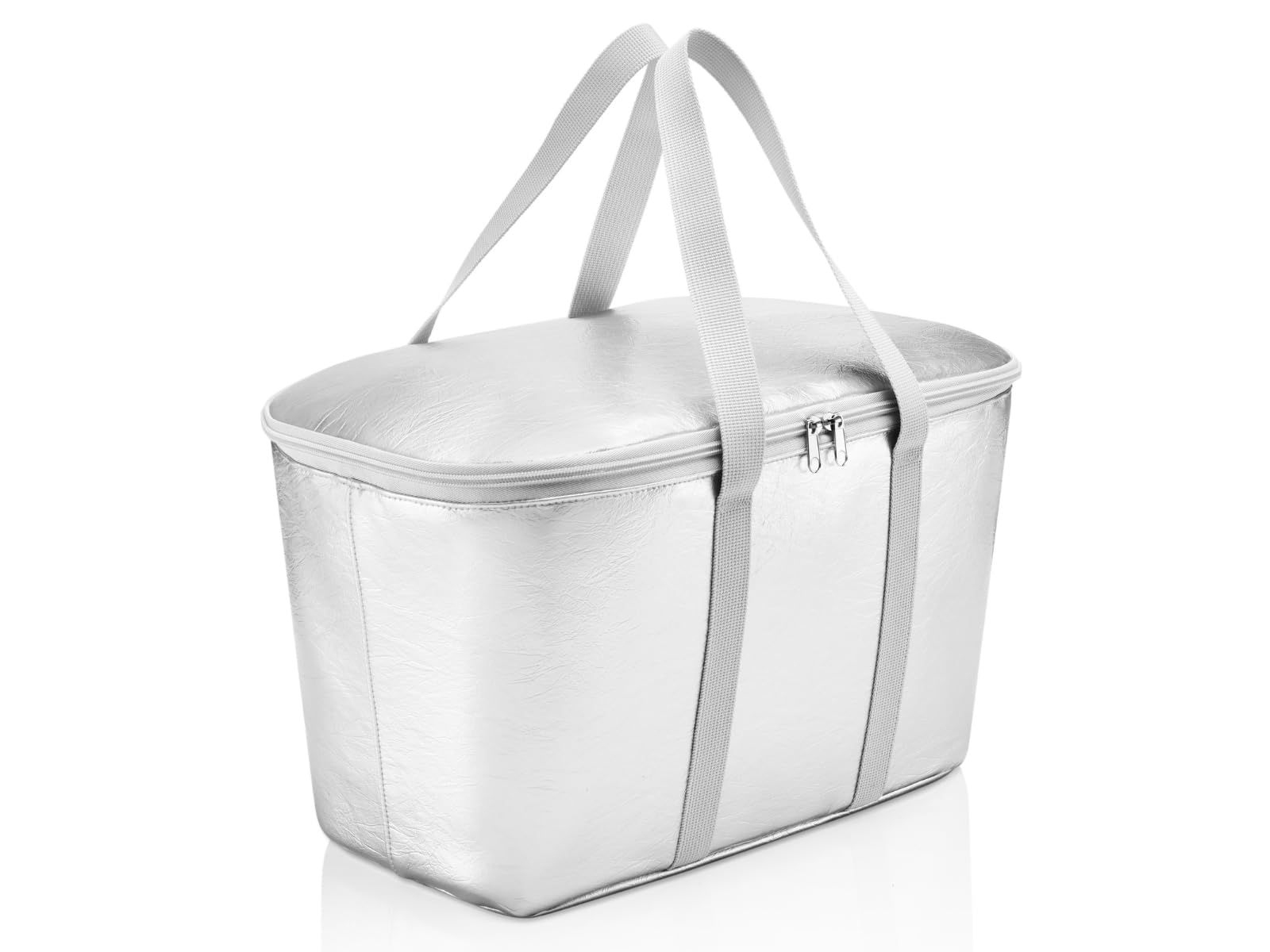 reisenthel coolerbag Sac isotherme en tissu polyester de qualité supérieure - Idéal pour le pique-nique, le shopping et les déplacements, Silver Crackle, Taille unique pour tous, Décontracté