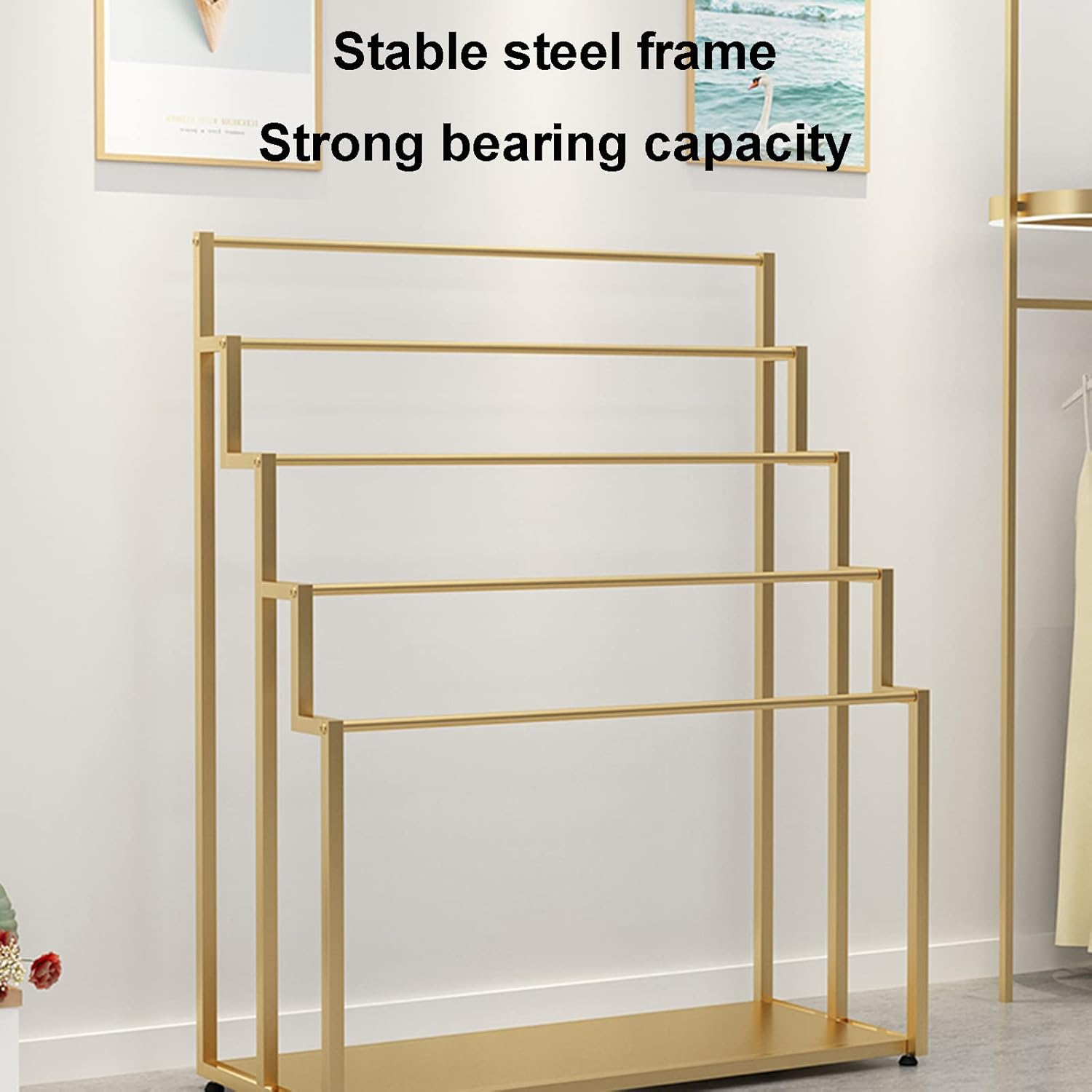 Scarf Holder Organizer, Scarf Rack, Free Standing Towel Rack, Hanging Scarf Organizer, Space-saving Metal Pipe Shelf Retail Display Stands (Black 120cm)