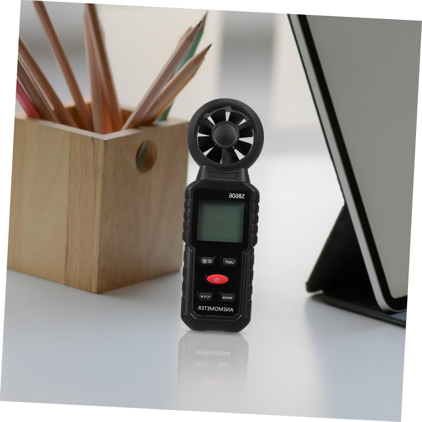 Anemometro Portatile per Misurazione Vento, Plastico, Nero